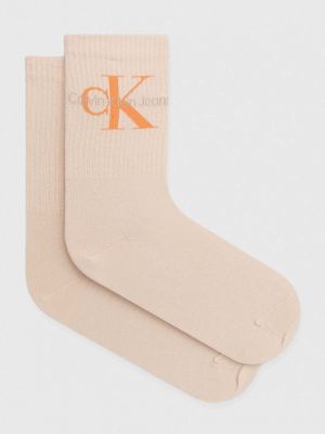 Чорапи Calvin Klein Jeans бежово
