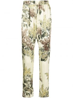 Pantaloni cu model floral cu imagine Mouty galben
