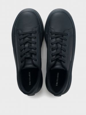 Кожаные кроссовки Trussardi черные