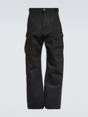 Bavlněné cargo kalhoty s nízkým pasem Drkshdw By Rick Owens černé