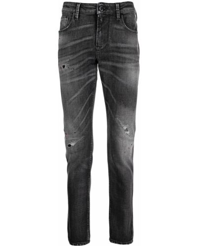 Obnosené džínsy s rovným strihom Emporio Armani