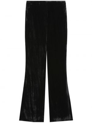 Žametne hlače iz rebrastega žameta Low Classic črna