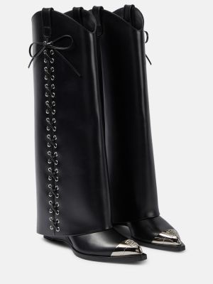 Cizme de cauciuc din piele Givenchy negru