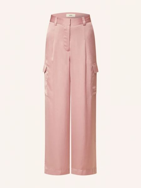 Атласные брюки карго Ba&sh розовые