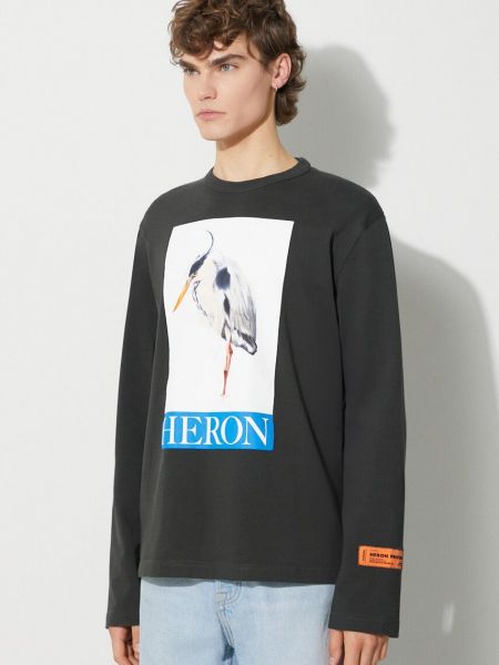 Μακρυμάνικη βαμβακερή μακρυμάνικη μπλούζα Heron Preston γκρι