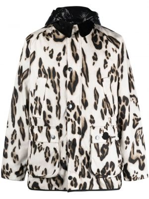Páperová bunda s potlačou s leopardím vzorom Moncler