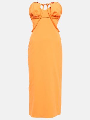 Памучна миди рокля Jacquemus оранжево