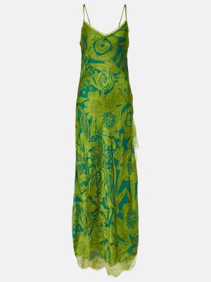Dolga obleka s cvetličnim vzorcem Poupette St Barth zelena