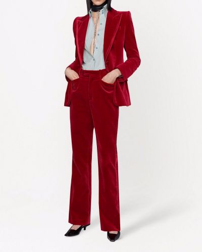Sametist velvetist sirged püksid Gucci punane