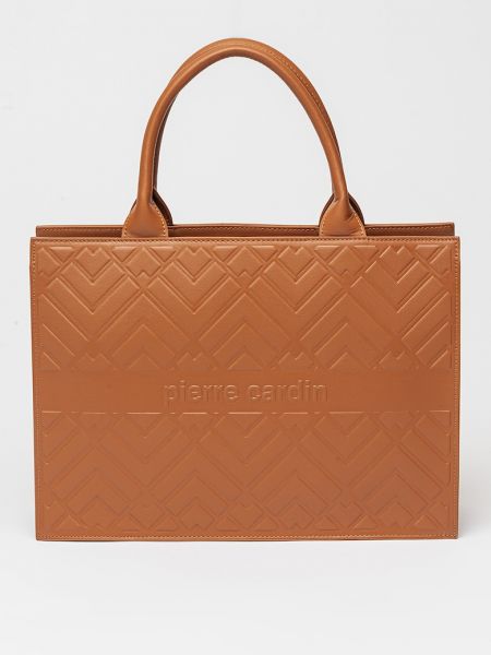 Кожаная сумка Pierre Cardin коричневая