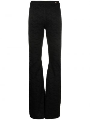 Pantalon large en jacquard Versace noir