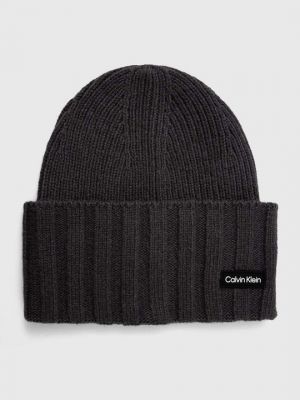 Шерстяная шапка Calvin Klein серая