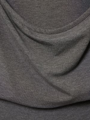 Drapované midi šaty jersey The Attico šedé