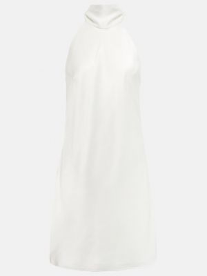 Атласное платье мини Galvan белое