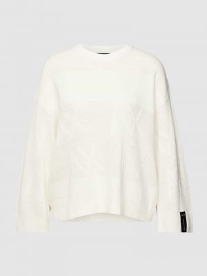 Dzianinowy sweter Armani Exchange biały