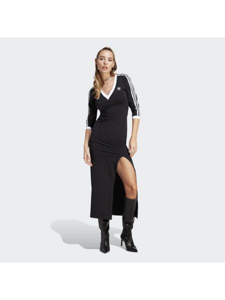 Sukienka długa w paski Adidas Originals czarna