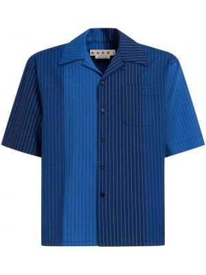 Chemise en laine à rayures Marni bleu
