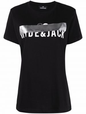 T-shirt en coton à imprimé Hide&jack noir