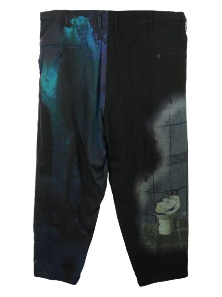Pantalon à imprimé Yohji Yamamoto noir