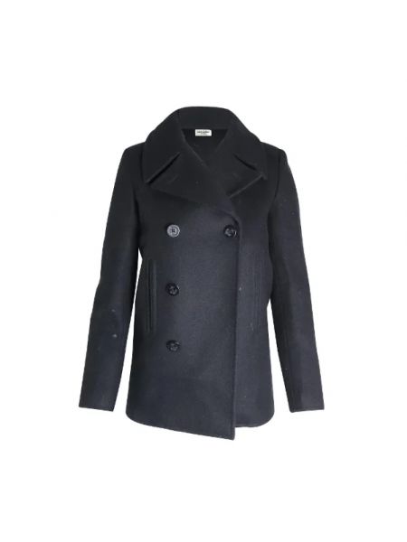 Płaszcz wełniany retro Yves Saint Laurent Vintage czarny