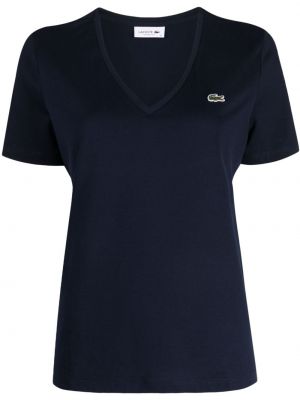 T-shirt mit v-ausschnitt Lacoste blau
