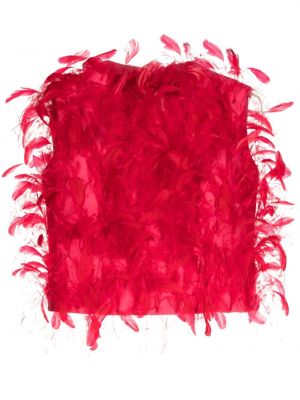 Červený hedvábný top z peří Isabel Sanchis
