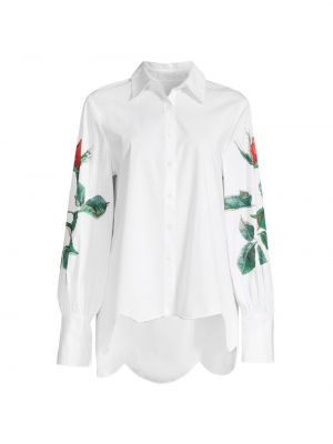 Рубашка в цветочек с принтом Anne Fontaine белая
