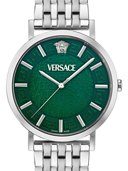 Slim fit rokas pulksteņi Versace zaļš