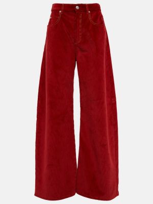 Pantaloni de catifea cord cu croială lejeră Marni roșu