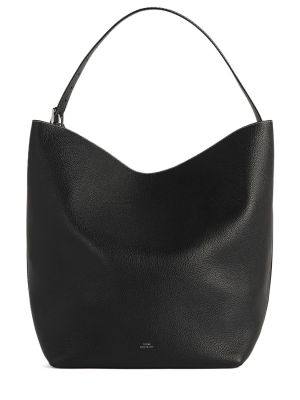 Usnjena nakupovalna torba Toteme črna