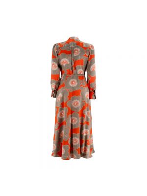 Vestido largo de seda con estampado Kiton naranja