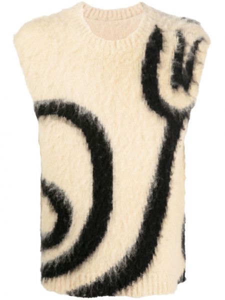 Pulover brez rokavov z okroglim izrezom Nanushka bela