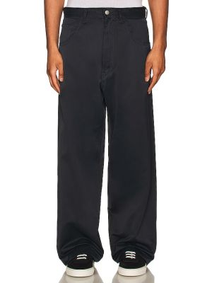 Pantalon en satin en coton avec poches Mm6 Maison Margiela noir