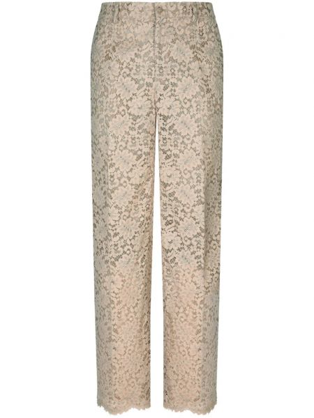 Spitzen gerade hose Dolce & Gabbana beige