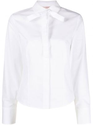 Koszula z kokardką bawełniana Valentino biała