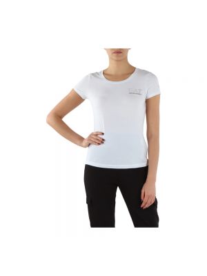 Camiseta de algodón de modal Emporio Armani Ea7 blanco