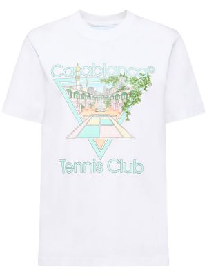 T-shirt con stampa in jersey tennis Casablanca