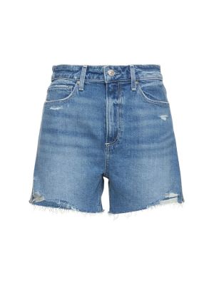Shorts en jean en coton Paige bleu