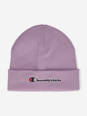Dzianinowa czapka Champion fioletowa