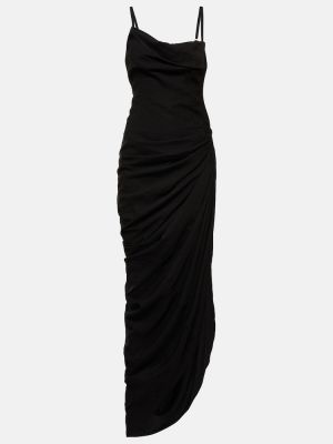 Sukienka midi drapowana Jacquemus czarna