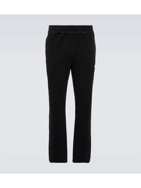 Pantaloni sport din bumbac din jerseu Zegna negru