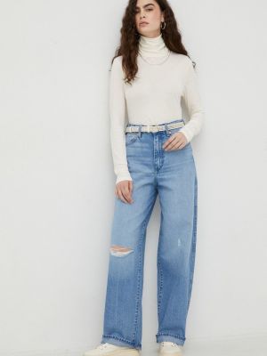 Luźne jeansy z wysoką talią Wrangler - niebieski