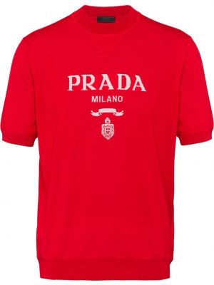 Πλεκτό πουκάμισο Prada κόκκινο