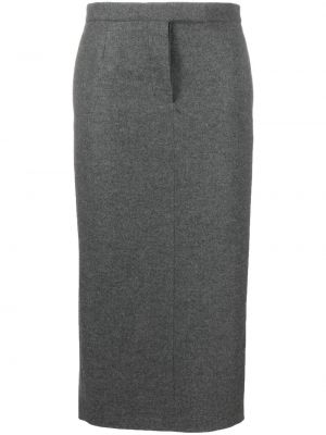 Vlnená puzdrová sukňa Thom Browne sivá