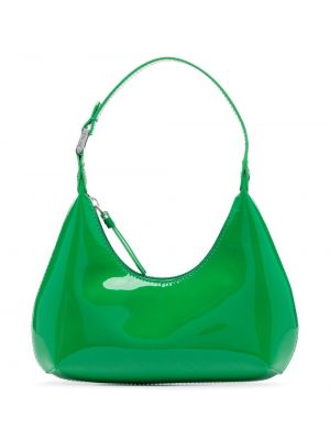 Kožená kabelka By Far zelená
