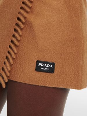 Mini falda de cachemir con estampado de cachemira Prada marrón