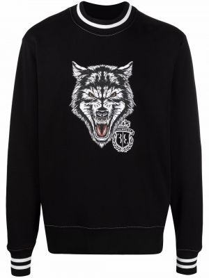 Trykt sweatshirt Billionaire svart