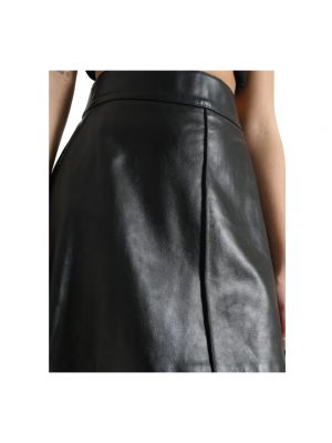 Falda de cuero Dolce & Gabbana negro