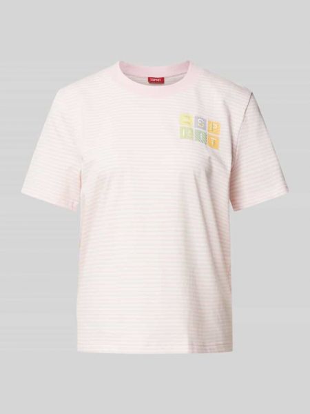 Koszulka w paski Esprit różowa