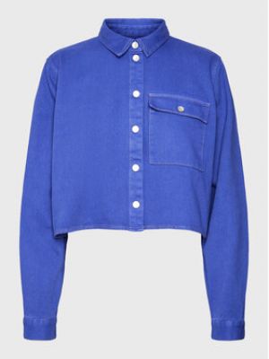 Priliehavá rifľová košeľa Noisy May modrá
